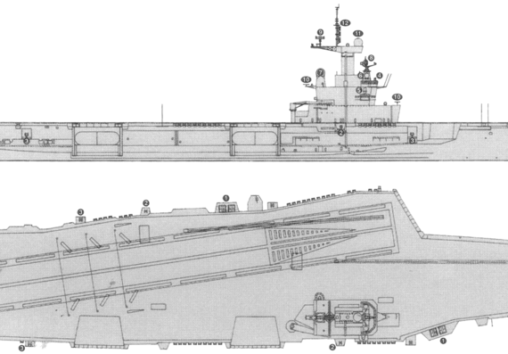 NMF Charles de Gaulle R91 [Light Carrier] (2004) - drawings, dimensions, pictures